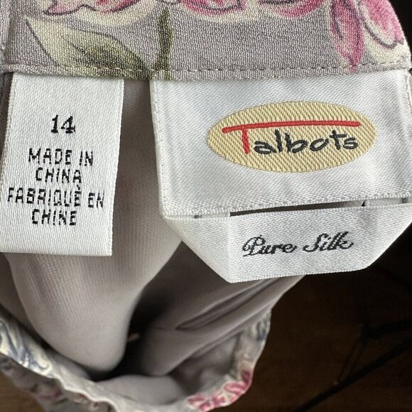 Talbots Women 14 Pure Silk Maxi Skirt Floral Lined Back Zip 90s Y2K Cottagecore - Picture 2 of 10